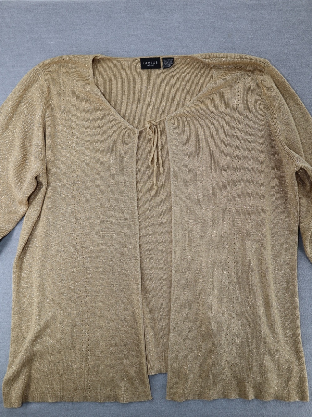 George Metallic Tan Tie-Front Lightweight Cardigan
